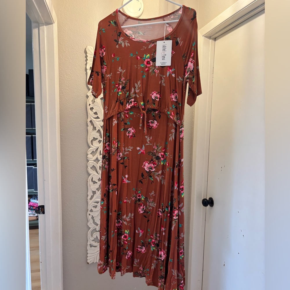 Latched Mama Nursing Drawstring Dress-RESERVED FOR KATHERINE